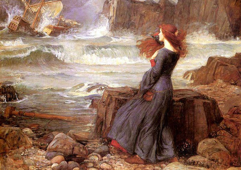 John William Waterhouse Miranda - The Tempest Norge oil painting art
